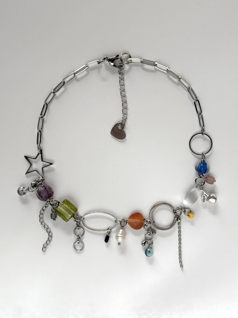 Stainless Beads Chain Necklace - 項鍊 - 不鏽鋼 多色