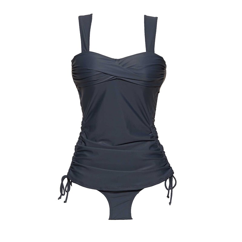 DIANA Classic wide straps Sculpture Swimwear Tankini Set - ชุดว่ายน้ำผู้หญิง - เส้นใยสังเคราะห์ สีดำ