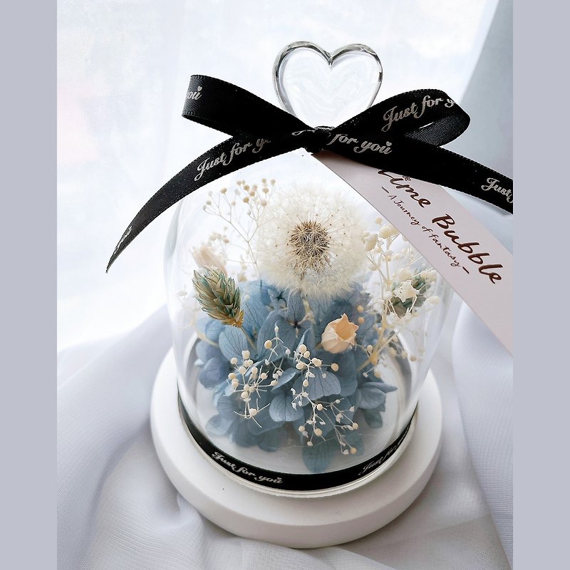 傳遞幸福的蒲公英玻璃盅 - 乾燥花/永生花 - 植物．花 藍色