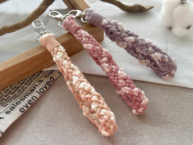 Simple wrist lanyard-mountain and river melting snow series - เชือก/สายคล้อง - ผ้าฝ้าย/ผ้าลินิน 