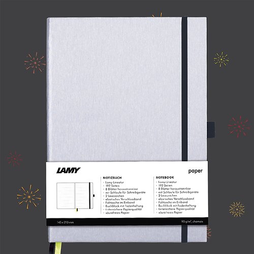 LAMY TAIWAN 官方旗艦館 【客製服務】LAMY 鋼筆用硬式A6筆記本 / notebook恆星系列 銀黑