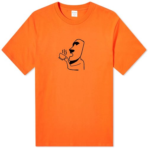hipster 摩艾咖啡 Moai 中性短袖T恤 橘色 coffee交換禮物聖誕派對