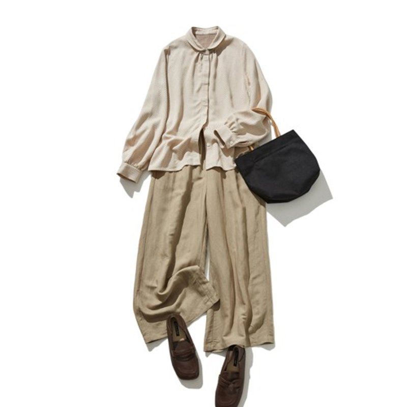 Autumn lucky bag 2-piece set Marueri shirt and cotton Linen pants 220307-2 200907-9 - อื่นๆ - ผ้าฝ้าย/ผ้าลินิน 