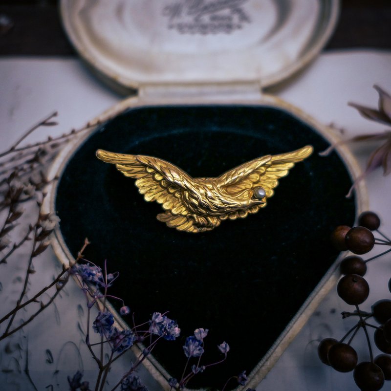 ORIA 法國百年雄鷹展翅胸針—歐洲古董首飾 Vintage Jewelry - 胸針 - 其他金屬 