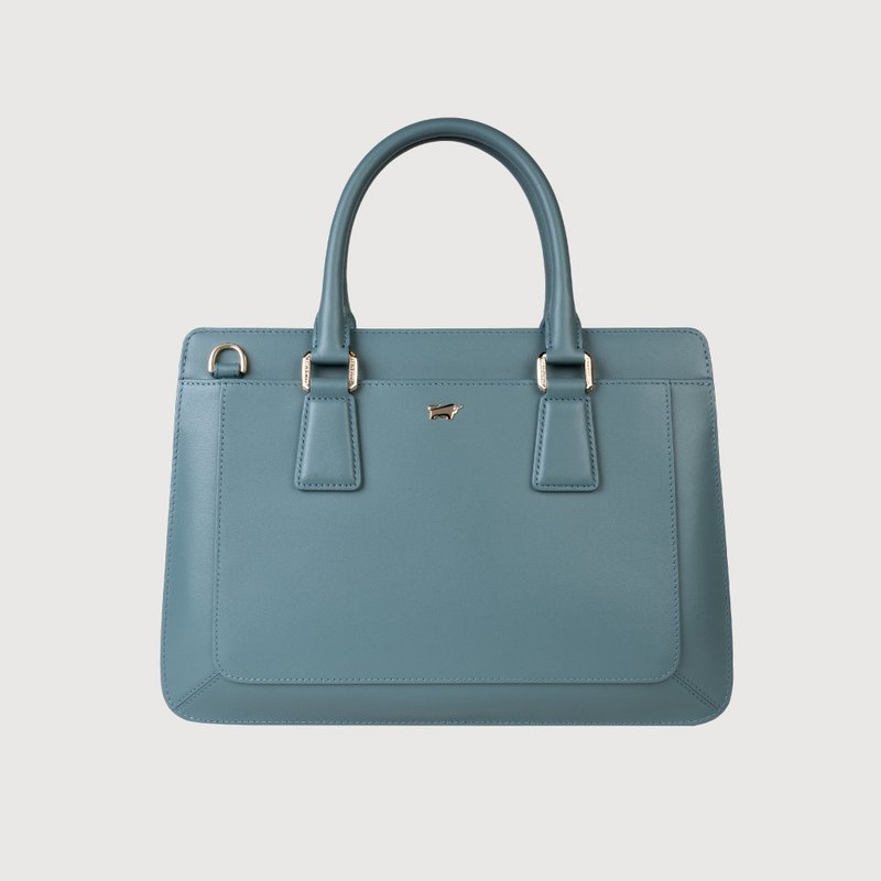 [Free Gift Bag] Ella Handbag-Atlantic Blue/BF836-57-ALB - กระเป๋าถือ - หนังแท้ สีน้ำเงิน