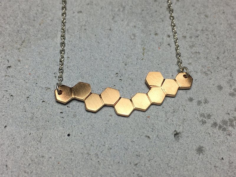 [AJEOSSI hand DIY] × × custom Bronze, Bronze red × honeycomb Qiaozi Necklace / Bracelet - Necklaces - Copper & Brass Gold