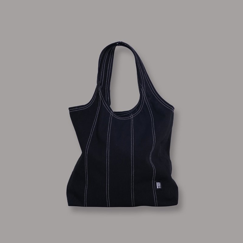 MOODLABBYLORRAINE | BLACK TKO BAG - 手提包/手提袋 - 棉．麻 黑色