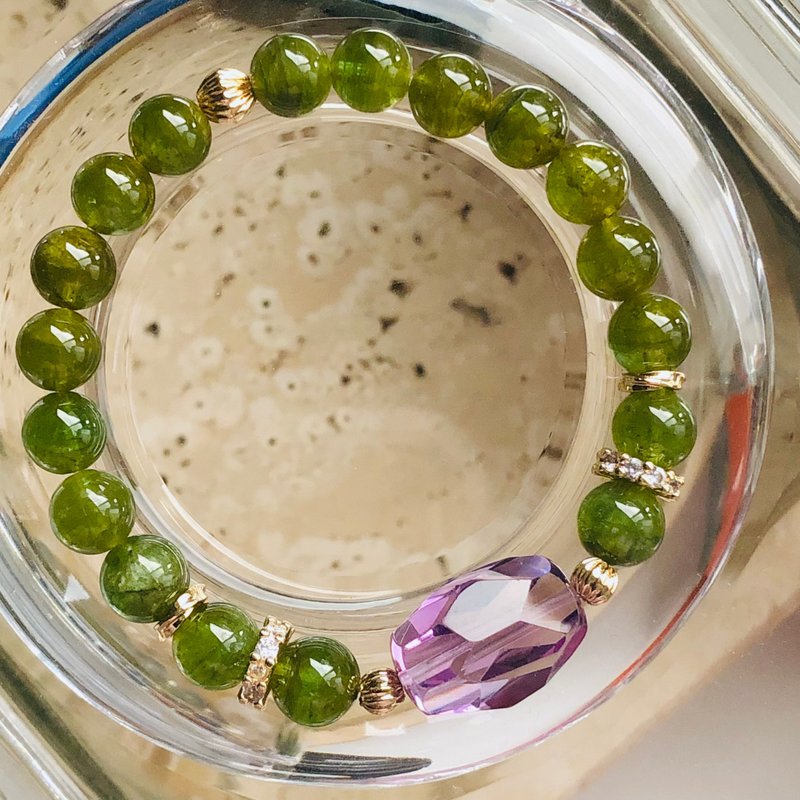 ITS-B668【設計款・一圖一物・極美綠碧璽】天然石水晶手鍊手環 - 手鍊/手環 - 半寶石 綠色