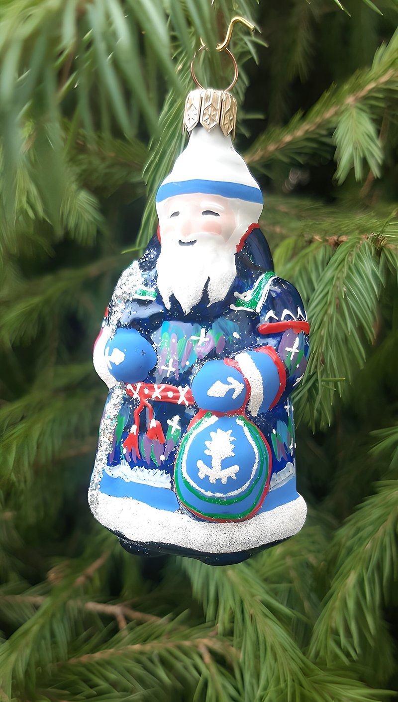 クリスマス ギフトのアイデア ガラスのおもちゃ 家の装飾 ツリーのおもちゃ プレゼント - 置物 - ガラス ブルー