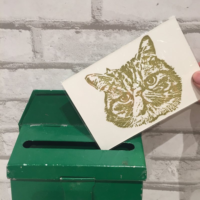 Cat Handprinted Postcard - Cards & Postcards - Paper 
