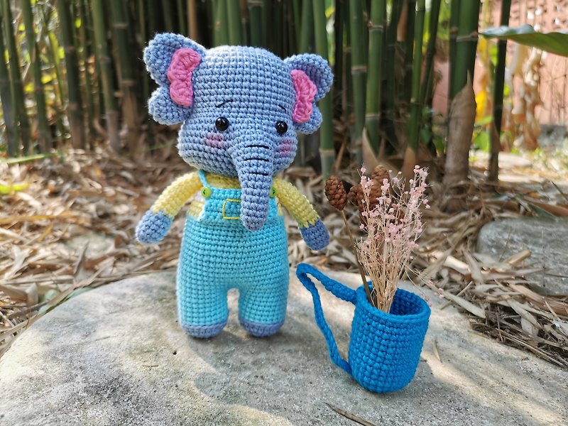 Animal doll elephant crochet gifts toy - 其他 - 聚酯纖維 藍色