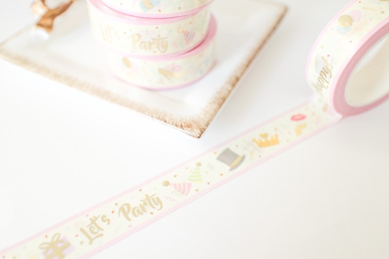 Gold foil paper tape - party time - Washi Tape - Paper 