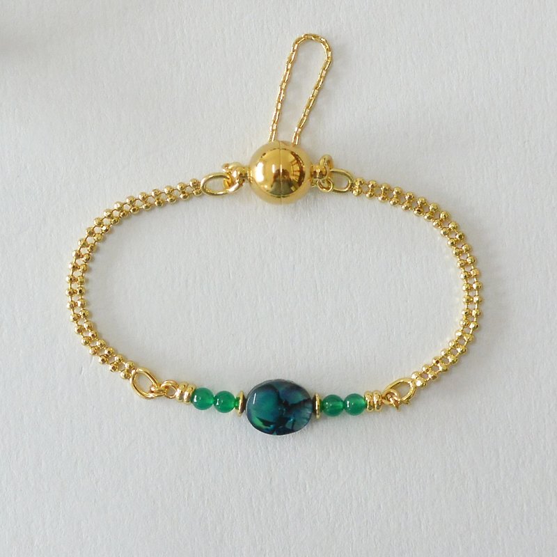 2018SS-quiet beautiful beads Bao Lan Abalone shell brass bracelet good quality 18k gold - Bracelets - Other Metals Gold