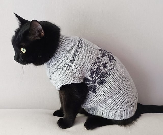 Luxury Cat Sweater Warm Clothes for Cat Sphynx Cat Coat -  Israel