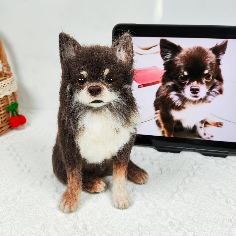 客製化逼真犬羊毛氈寵物娃娃定製複刻狗狗猫咪毛小孩公仔 - 貓/狗玩具 - 羊毛 多色