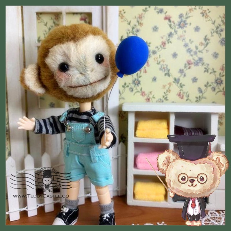 餖飣系列－OB11 猴子 Handmade 藝術家泰迪熊 毛海 Teddy Bear - 公仔/玩偶 - 其他材質 