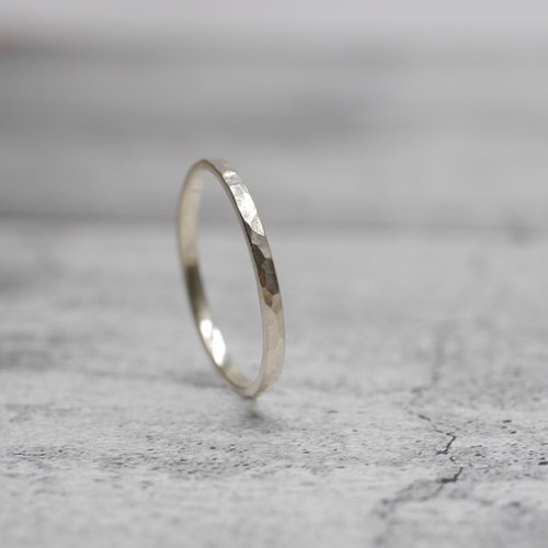Enchant Jewelry 起伏 - 極細尾戒線戒 925純銀手工敲打戒指