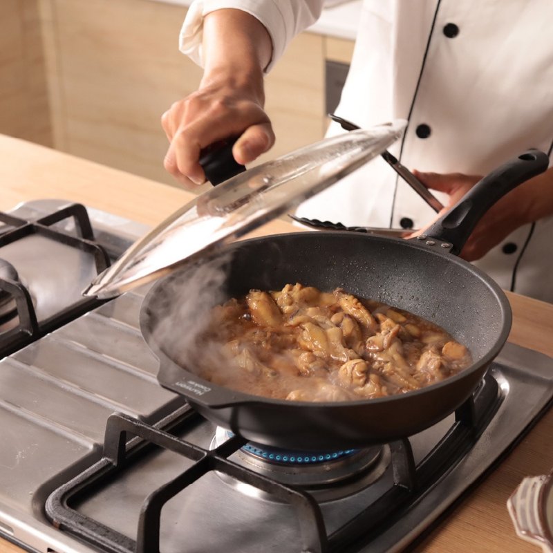 【贈 鍋鏟】Hanson cooker 帥鍋滑仔平炒鍋－30cm - 廚具 - 不鏽鋼 灰色