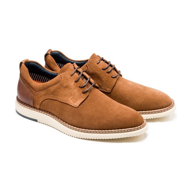 Fashionable all-match comfortable casual shoes 23407-1 brown - รองเท้าลำลองผู้ชาย - หนังแท้ 