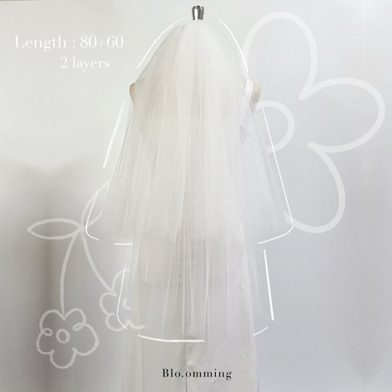 Bloomming veil : 80+60 cm. - 髮夾/髮圈 - 其他材質 