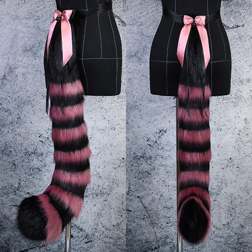 Catzo Club Dark Mauve Cheshire Cat Tail Faux Fur Tail