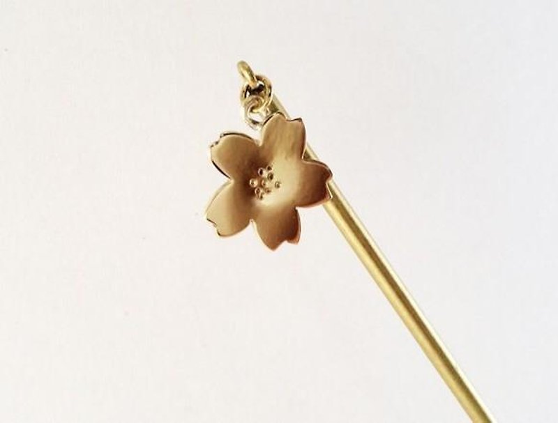 Cherry brass hairpin - Other - Other Metals Gold