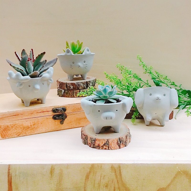 Mini Four-foot pot - Plants - Cement Gray