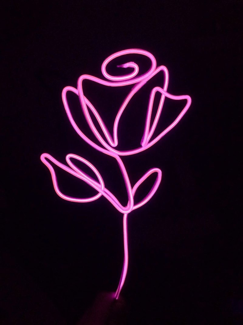 neonlite 客製霓虹文字圖案燈 /玫瑰/ - 燈具/燈飾 - 塑膠 粉紅色