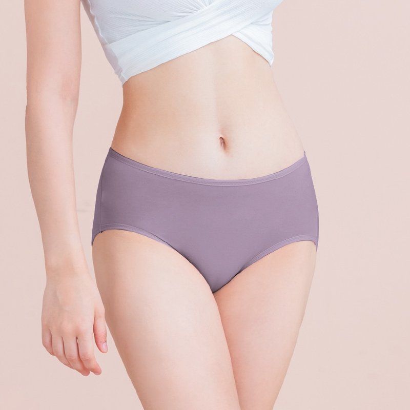 Clany Taiwan silk protein mid-waist M-XL underwear (lavender purple 2152-92) - ชุดชั้นในผู้หญิง - วัสดุอีโค สีม่วง