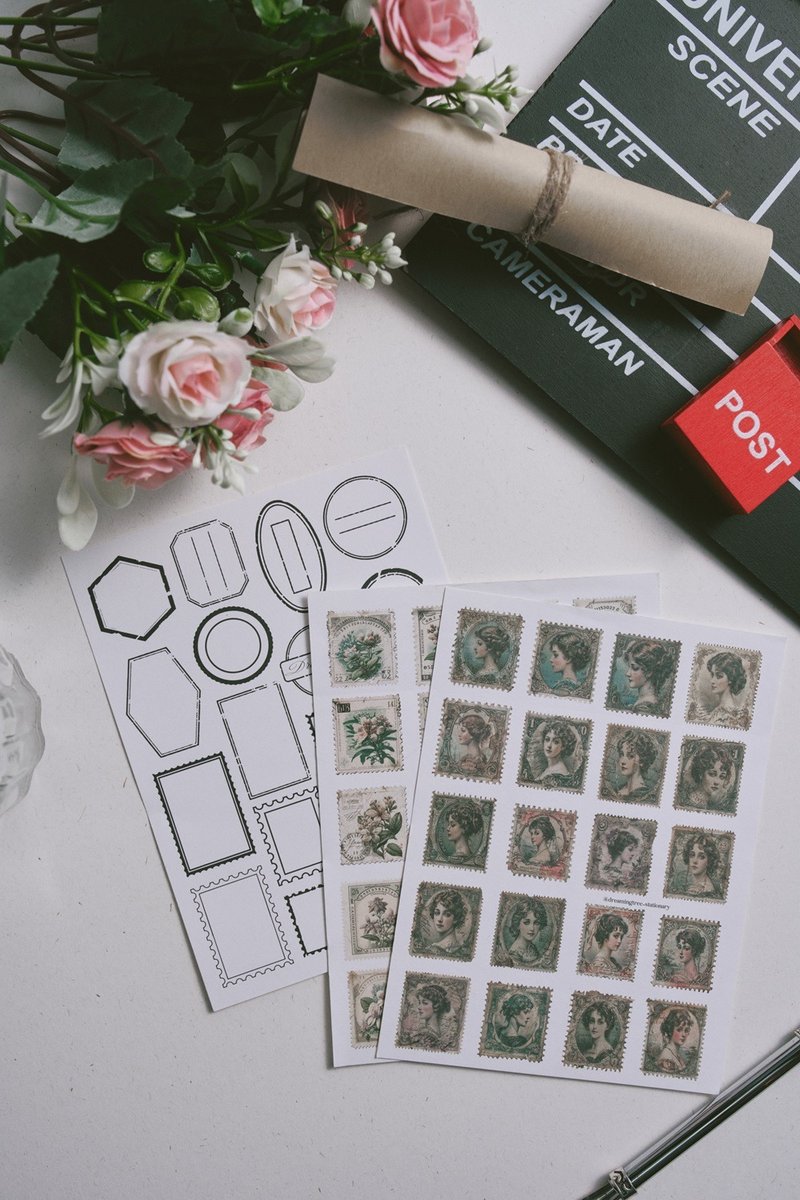 Letters Stamp - 貼紙 - 紙 