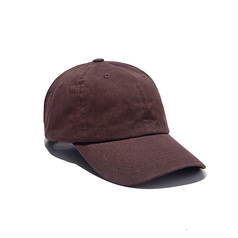 Pure color washed casual cap coffee total 9 colors customized M8366-7 - Hats & Caps - Cotton & Hemp Brown