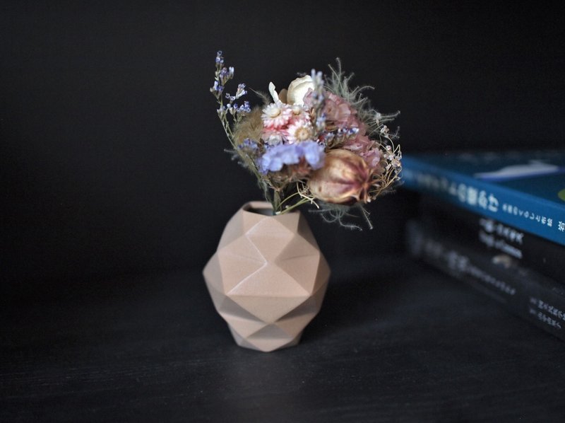 origami一輪挿し　キャラメル - 花瓶/花器 - 陶 咖啡色