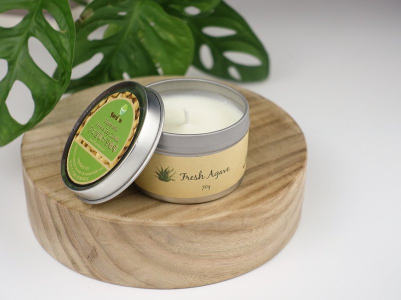 Aroma Candle Natural Handmade Soy Candle Home Diffuser - Fresh Agave 70g - เทียน/เชิงเทียน - วัสดุอื่นๆ 