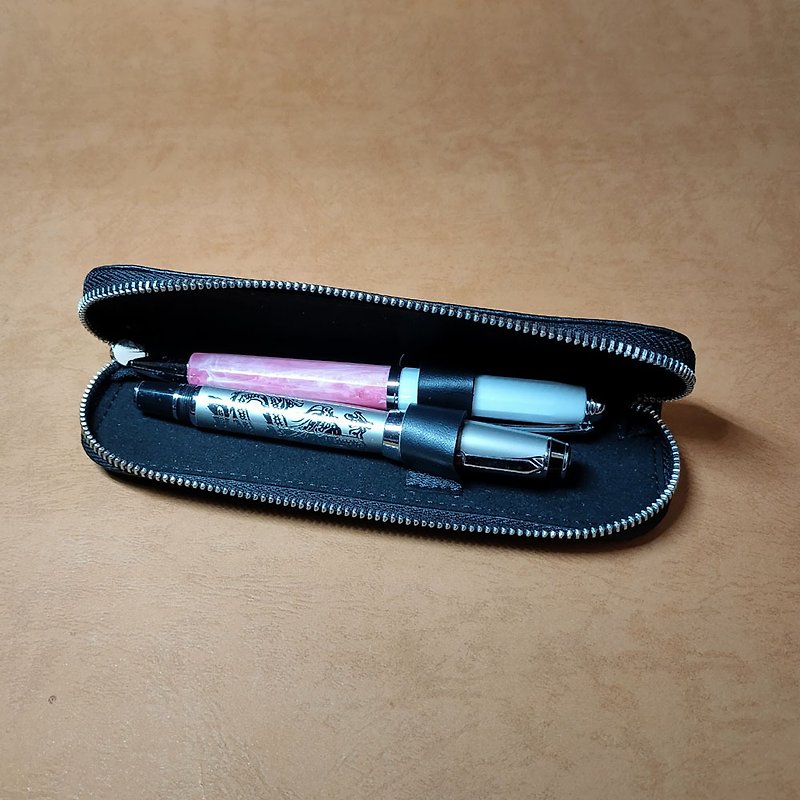 ............Italian leather two-piece pencil case............ - Pencil Cases - Genuine Leather 