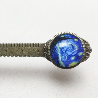 Retro-Elegant bookmarks-Van Gogh, The Starry Night-Ruler