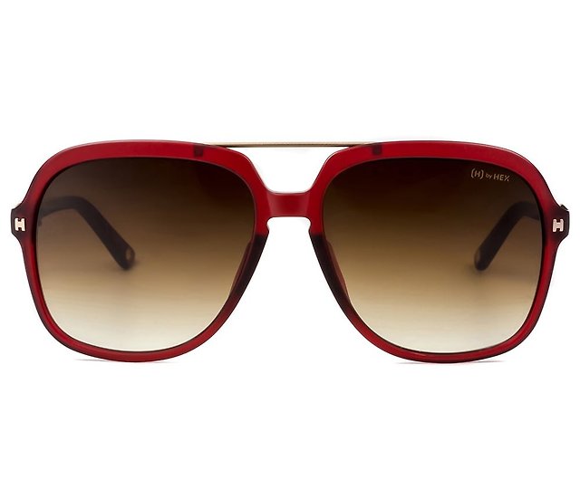 墨鏡 太陽眼鏡 透暗紅色飛行員框 台灣製 膠框眼鏡 設計館hex Eyewear 眼鏡 眼鏡框 Pinkoi