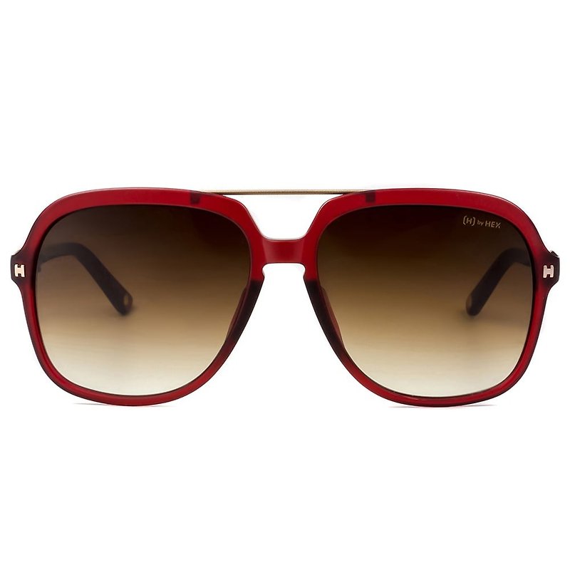 墨鏡 | 太陽眼鏡 | 透暗紅色飛行員框 | 台灣製 | 膠框眼鏡 - 眼鏡/眼鏡框 - 其他材質 紅色