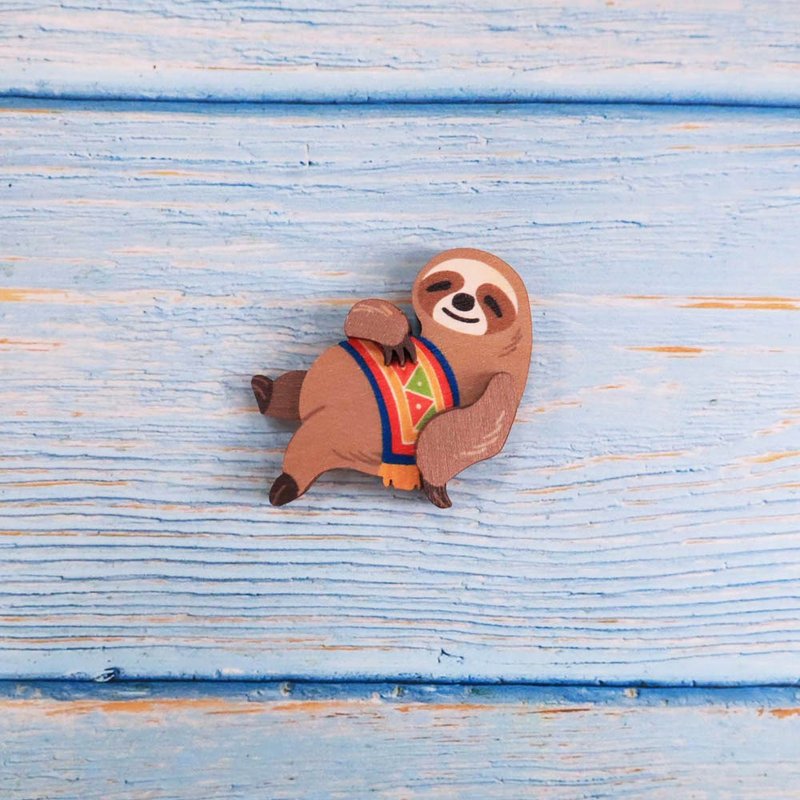 Wood Fridge Magnet-Sloth - Magnets - Wood Multicolor