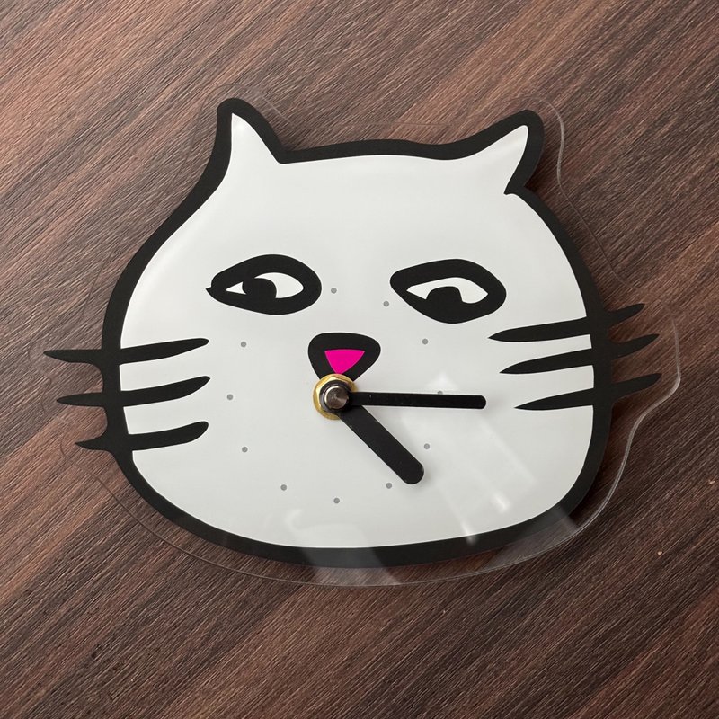 Pre-order Orlane Made CAT CAT CLOCK with strange expressions - Clocks - Acrylic Silver