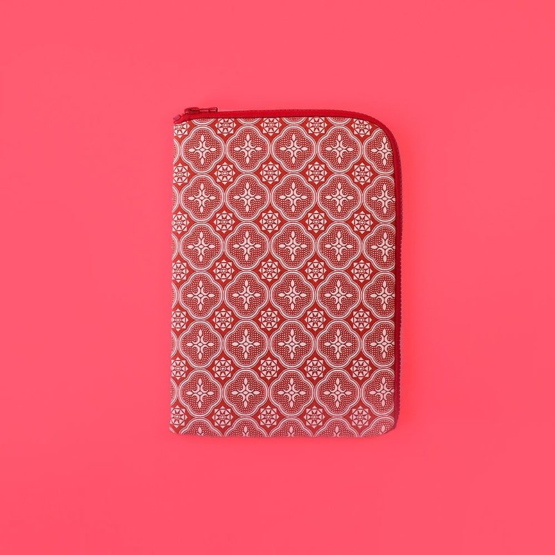 iPad Mini收納包/玻璃海棠/名伶深紅 - 平板/電腦保護殼 - 棉．麻 