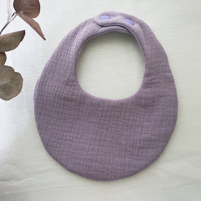 Eight-layer gauze bib bag, plain color, purple style, single color, saliva towel - ผ้ากันเปื้อน - ผ้าฝ้าย/ผ้าลินิน สีม่วง