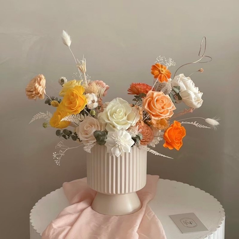 | Everlasting Opening Potted Flowers | Home Furnishings/Opening Anniversary/Housewarming Ceremony - Dried Flowers & Bouquets - Plants & Flowers Orange