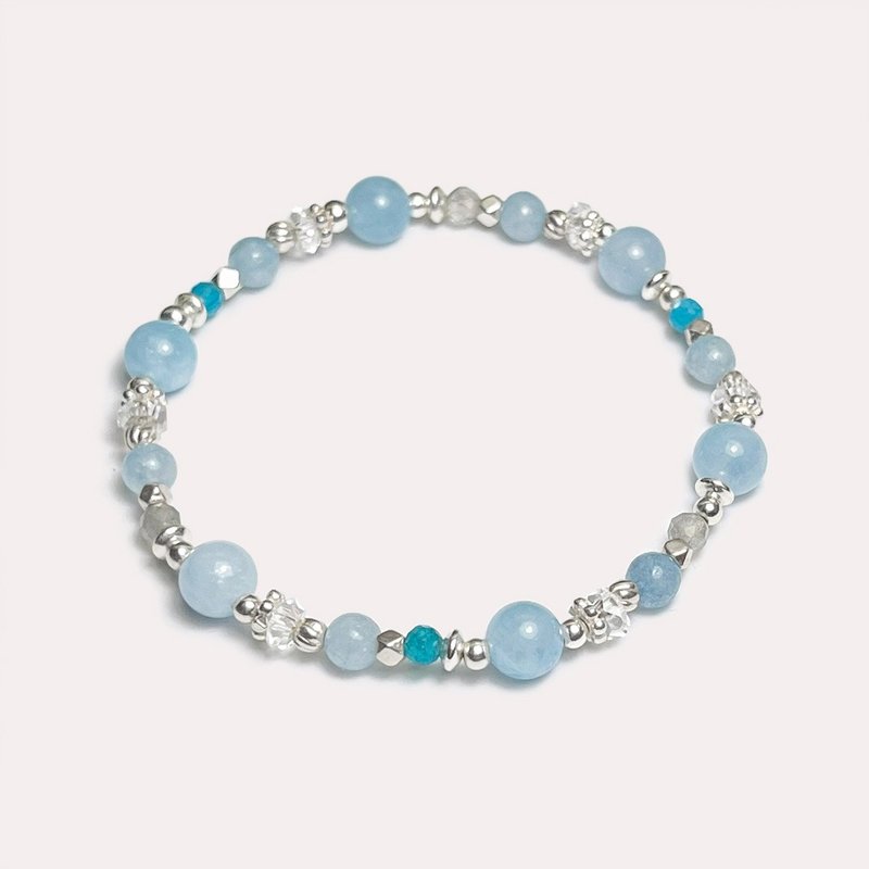 Aquamarine Phosphorus 925 Sterling Silver Bracelet - Bracelets - Gemstone Blue