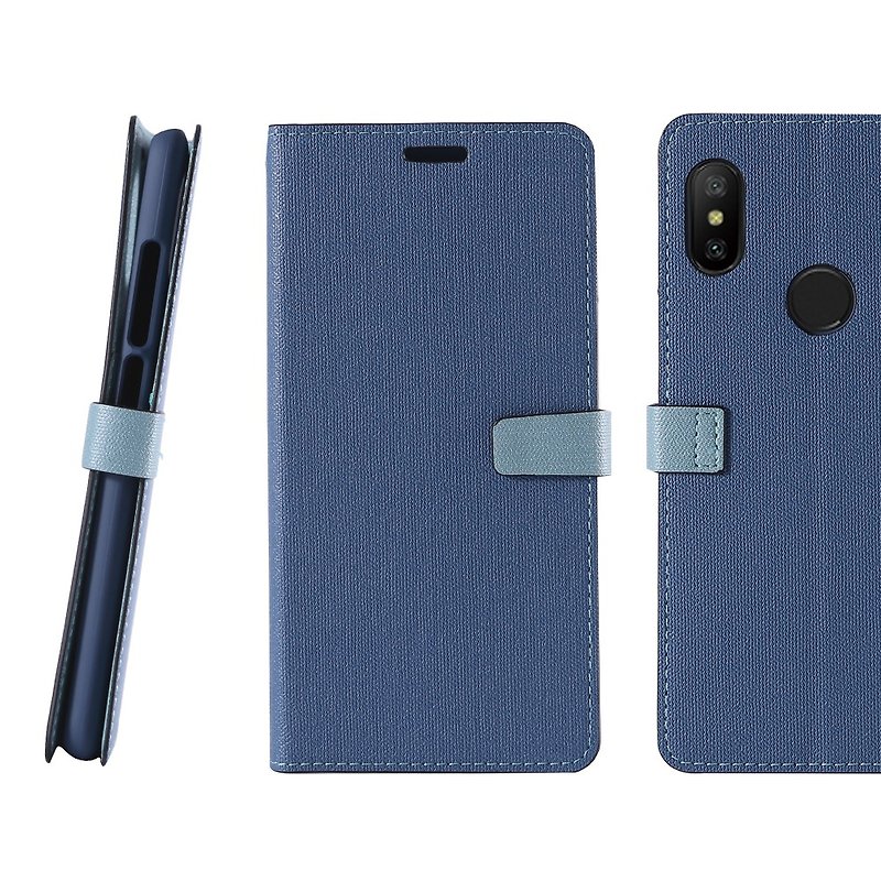 CASE SHOP Red Rice Note6 Pro Dedicated Side 掀 Stand-up Leather Case - Blue (4716779660623) - Phone Cases - Faux Leather Blue