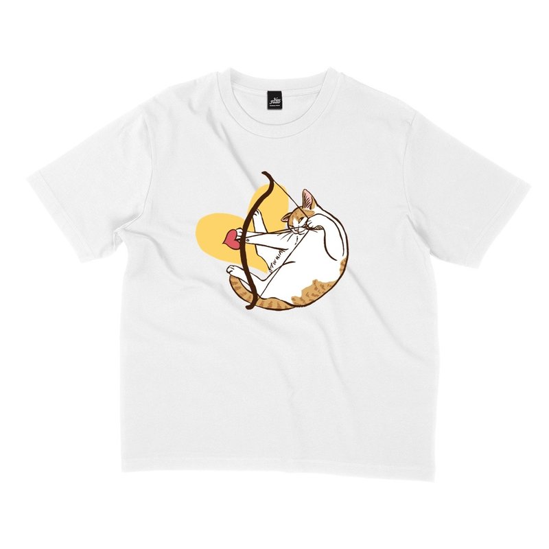 Sagittarius Cat - Wide Version Drop Shoulder - 3 Colors - Men's T-Shirts & Tops - Cotton & Hemp White