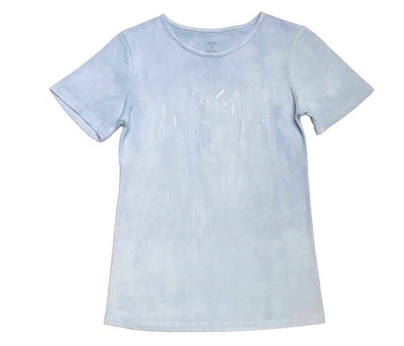 夜空 有機棉短袖T(藍染) Organic Cotton - 帽T/大學T - 棉．麻 藍色