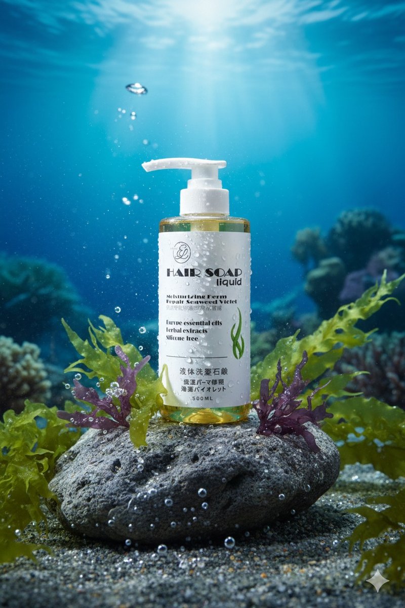 Hongqin Life-Yijia Moisturizing Perm Repair Seaweed Violet Shampoo Liquid Soap - Soap - Other Materials 