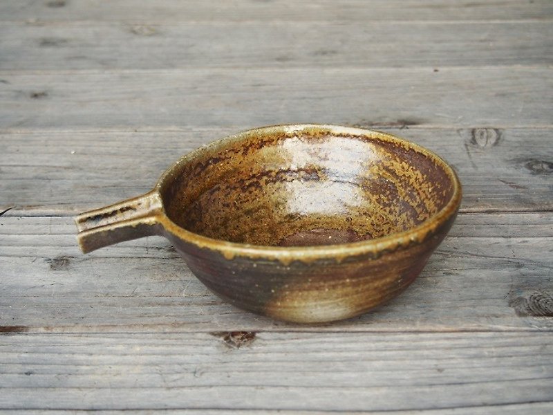 Bizen single mouth _kt-020 - Small Plates & Saucers - Pottery Brown