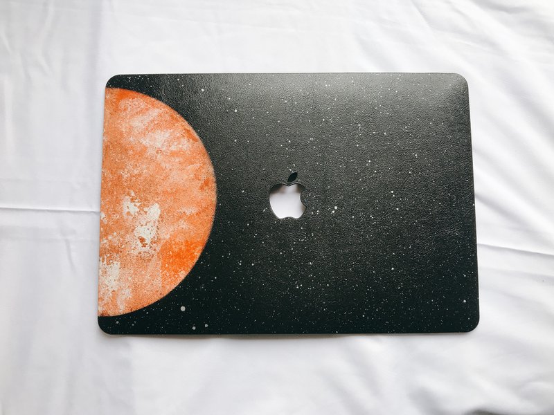 手繪橙月 MacBook殻 | 電腦保護殼 - 平板/電腦保護殼/保護貼 - 人造皮革 
