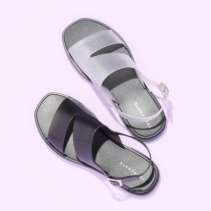 HOLS SPARKLE (BLACK)  PVC GLITTER SANDALS サンダル - 雨鞋/防水鞋 - 防水材質 黑色